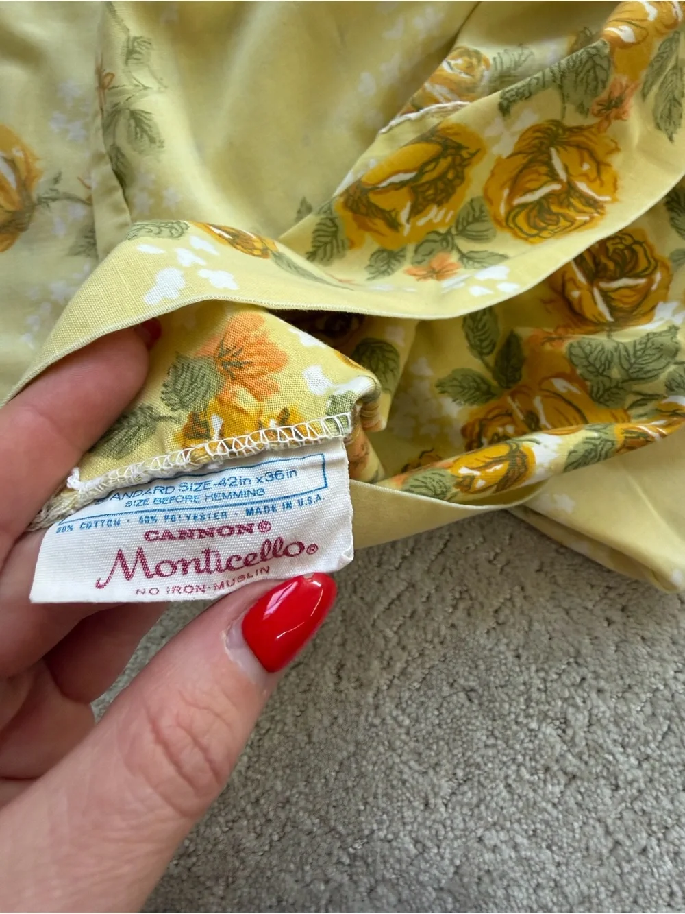 Canon Yellow Rose Print Pillowcase with Green Leaves